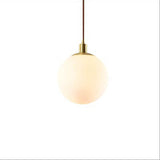 Nordic Minimalist White Orb 1-Light Pendant Lamp