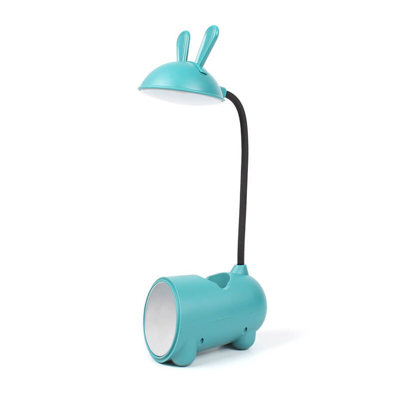 Cute Cartoon Rabbit LED Touch Desk Lamp with USB Pen Holder