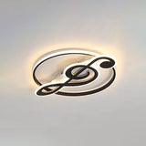 Nordic-Inspired LED Flush Mount Ceiling Light with Creative Music Notes Design