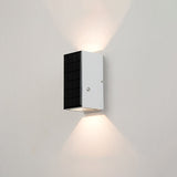 Sleek Black Rectangular Solar LED Outdoor Wall Light — Die-Cast Aluminum