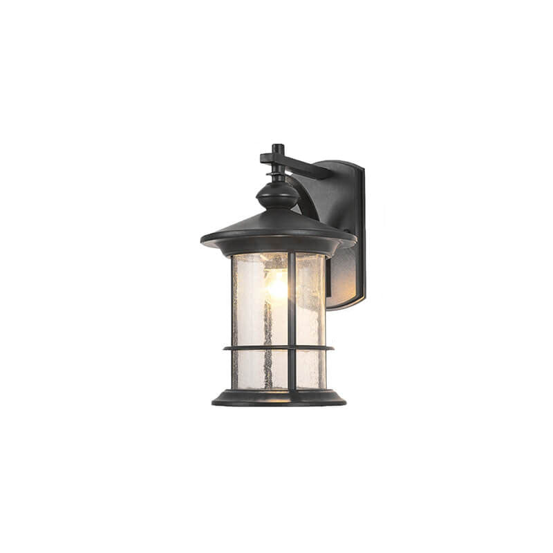 Industrial Vintage Bubble Glass Column Wall Sconce – 1-Light Outdoor Waterproof Lamp