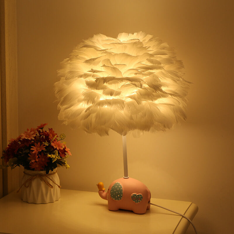 Modern Creative Unicorn Feather Kids Table Lamp – 1-Light