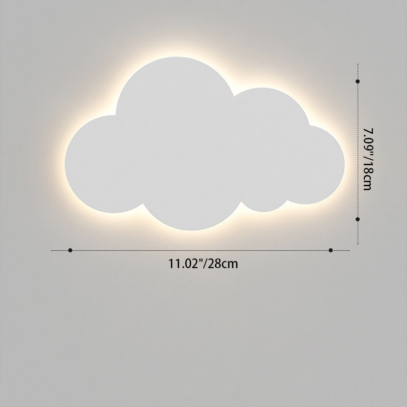 Contemporary Creative Cartoon Smiley Cloud LED Kids Wall Sconce with Iron-Acrylic Shade for Bedroom