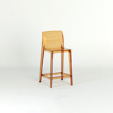 Modern Scandinavian Square Bar Stool with Backrest and Footrest – Ideal Kitchen Seating