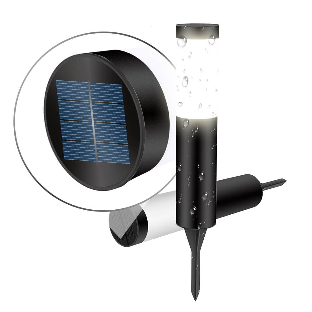 Modern Stainless Steel Cylindrical Solar LED Ground Light for Outdoor Lawn & Garden – Waterproof Landscape Light