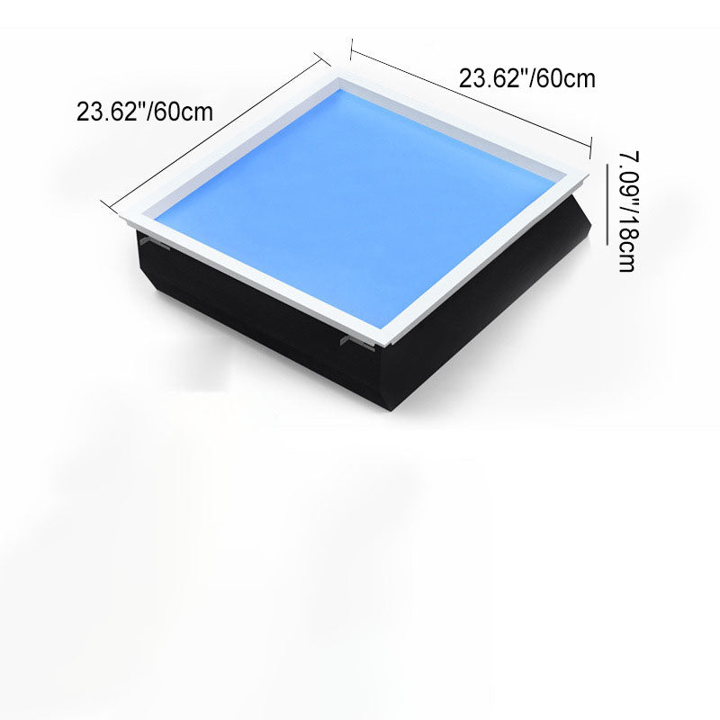 Sleek Modern Smart Blue Sky Aluminum LED Flush-Mount Ceiling Light