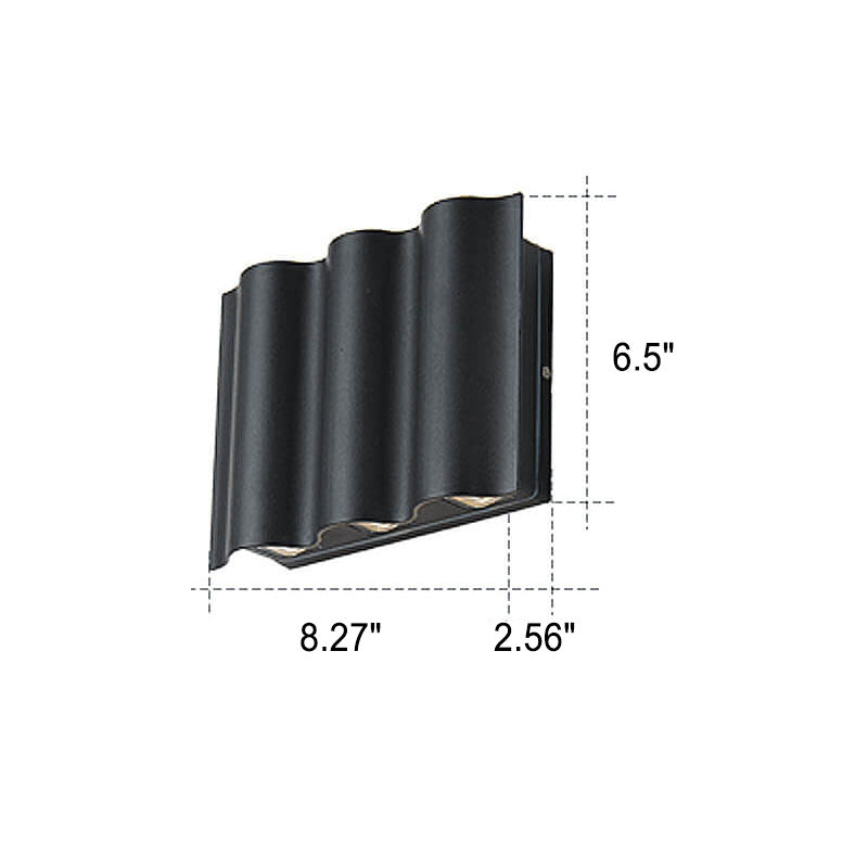 Modern Wave Aluminum LED Outdoor Wall Sconce – Waterproof, Weatherproof Exterior Lighting