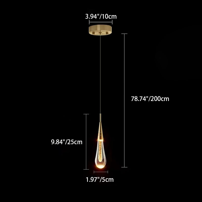 Contemporary Scandinavian Water-Drop Crystal LED Chandelier – Iron & Aluminum for Bedroom