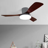 Contemporary Scandinavian Copper Wood Acrylic LED Ceiling Fan with Light – Semi-Flush Mount for Living Room