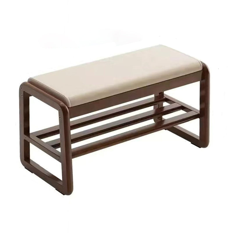Sleek Contemporary Scandinavian Rectangular Solid-Wood Shoe Storage with 1 Shelf - Entryway Organizer