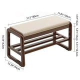 Sleek Contemporary Scandinavian Rectangular Solid-Wood Shoe Storage with 1 Shelf - Entryway Organizer