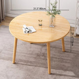 Chic Modern Minimalist Round Faux-Slab Wood Dining Table for Four