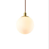 Nordic Minimalist White Orb 1-Light Pendant Lamp