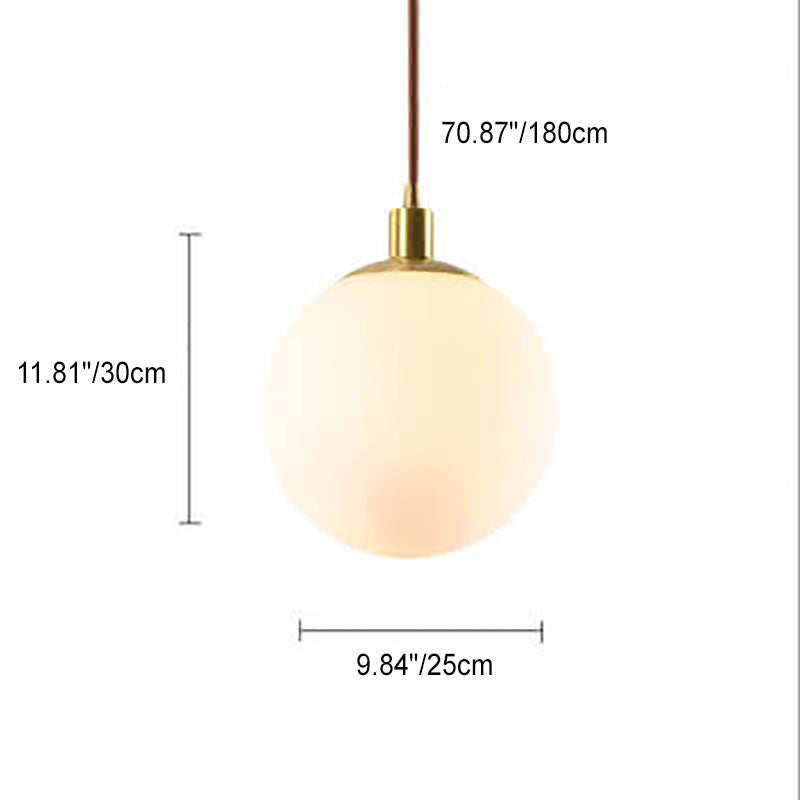 Nordic Minimalist White Orb 1-Light Pendant Lamp