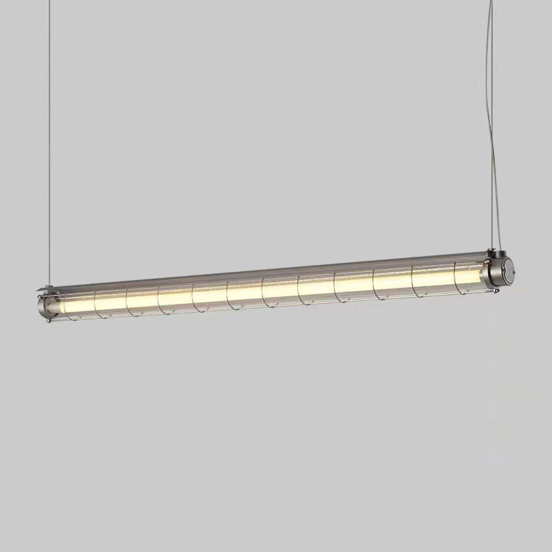 Contemporary Industrial Long-Hardware Acrylic Island Pendant Chandelier with 1/2 Light for Dining Room