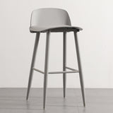 Sleek Modern Minimalist Rectangular Carbon Steel Bar Stool with Plastic Backrest for Dining Room