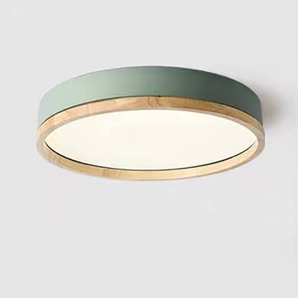 Elegant Macaron-Style Round Acrylic LED Flush-Mount Ceiling Light