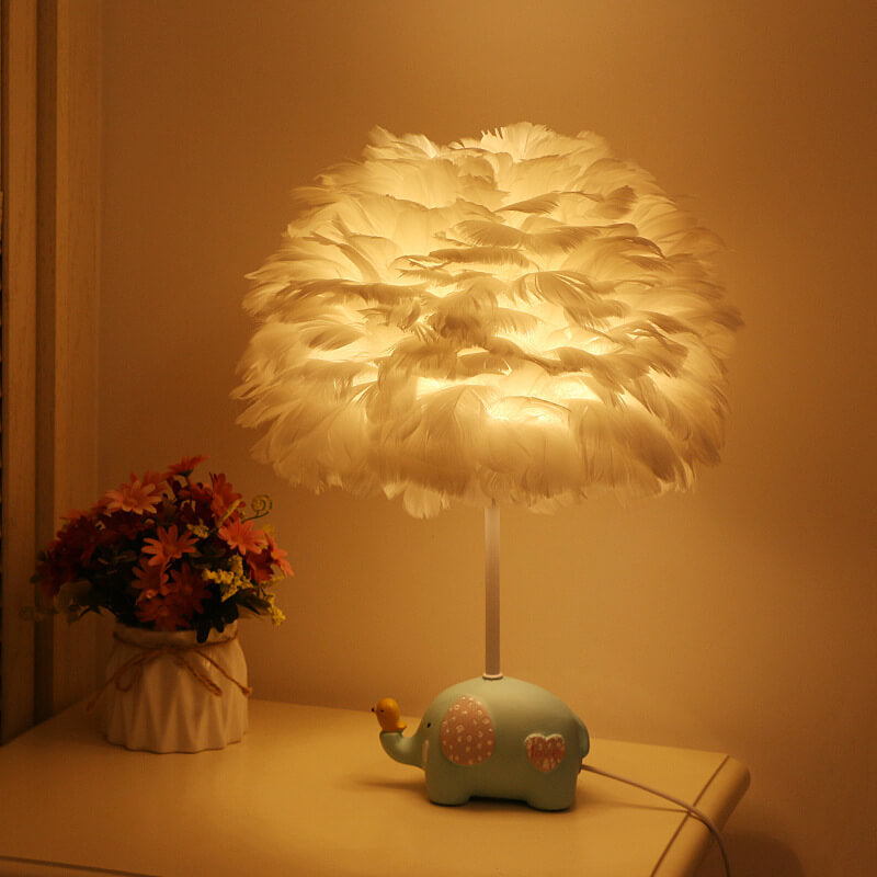 Modern Creative Unicorn Feather Kids Table Lamp – 1-Light