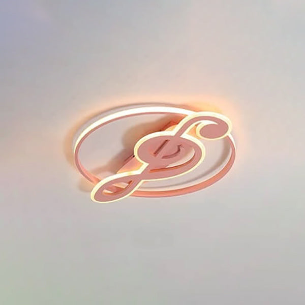 Nordic-Inspired LED Flush Mount Ceiling Light with Creative Music Notes Design