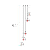 Luxurious Crystal Orb Staircase Chandelier with LED Ball Shade - Modern Loft Lighting