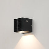 Sleek Black Rectangular Solar LED Outdoor Wall Light — Die-Cast Aluminum
