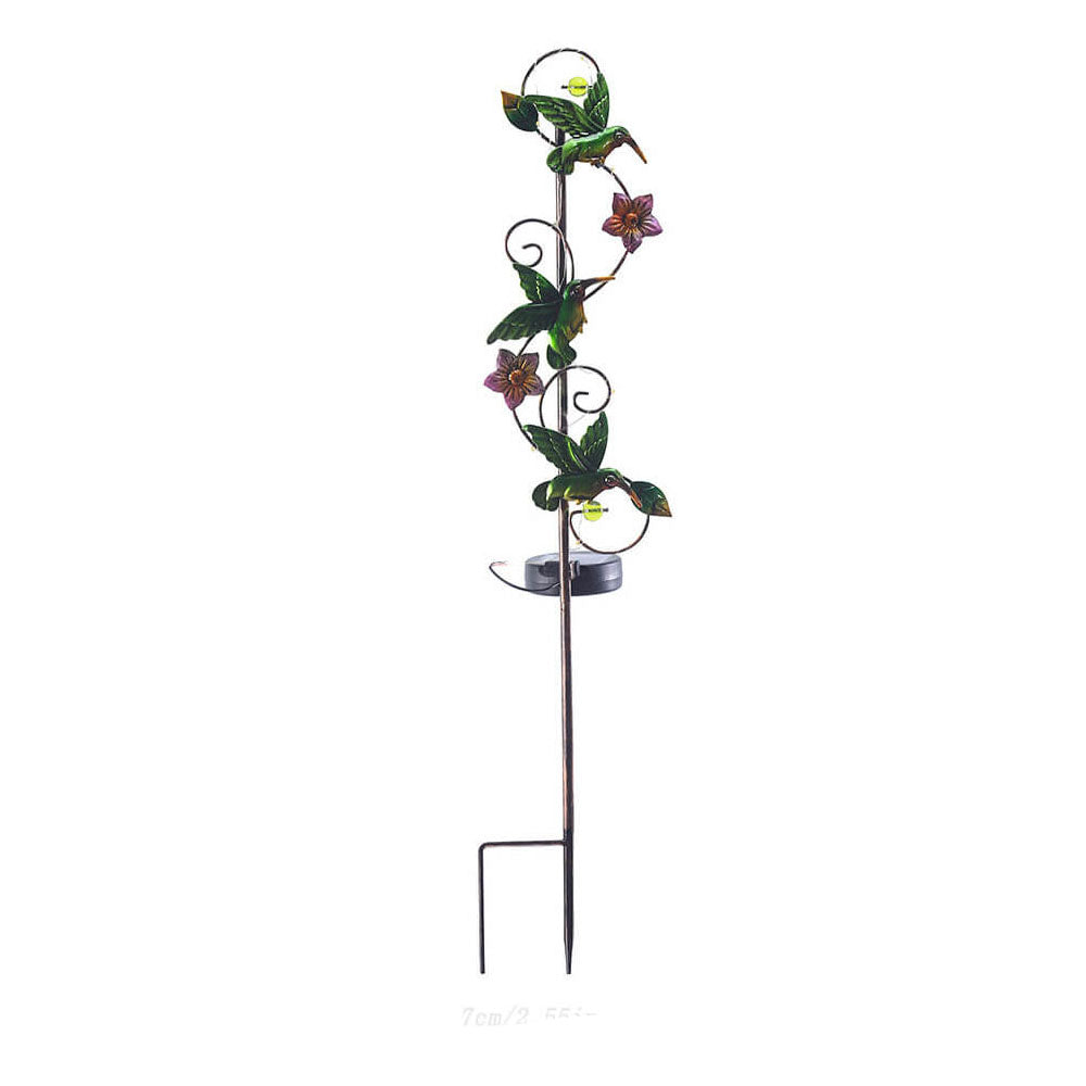 Solar Iron Garden Lights Set – Hummingbird, Butterfly & Dragonfly Lawn & Landscape Accent