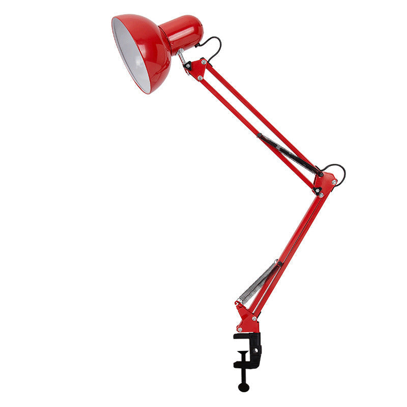 Modern Minimalist Retractable Long-Arm Clip Table Lamp – Iron & ABS, 1-Light Bedside Bedroom Lamp