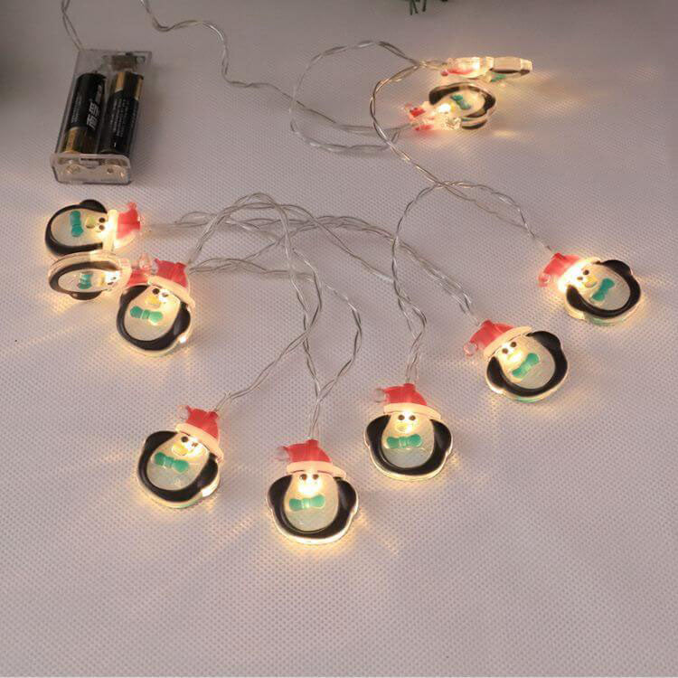 Festive Santa Claus LED String Lights - Battery-Operated Christmas Decor