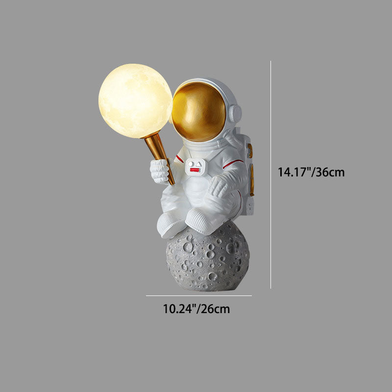 Creative Contemporary Cartoon Astronaut Wall Sconce - 1-Light Bedroom Lamp (Resin & ABS)