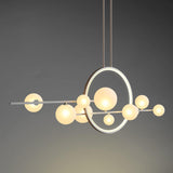 Modern Glass Long Bubble Magic Bean Island Light Chandelier — Sleek Statement Pendant Lighting