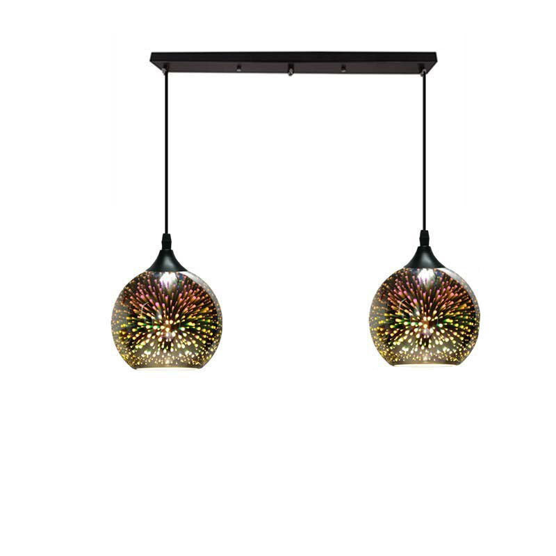 Modern Creative 3D Colorful Fireworks Glass Dome Island Light Chandelier - 2/3-Light