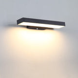 Sleek Modern Minimalist Rectangular Flat LED Sensor Wall Sconce Lamp – Outdoor Waterproof Exterior Lighting