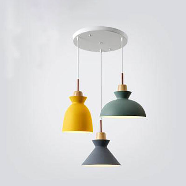 Nordic Macaron Metal 3-Light Pendant Chandelier - Sleek Modern Lighting