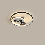 Adorable Cartoon Panda Round LED Flush Mount Ceiling Light
