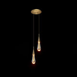 Contemporary Scandinavian Water-Drop Crystal LED Chandelier – Iron & Aluminum for Bedroom