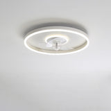Nordic Minimalist Round Hidden-LED Flush-Mount Ceiling Fan Light