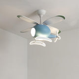 Charming Cartoon Aircraft LED Ceiling Fan Light with Downrods