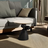 Contemporary Resin End Table with Round Elliptical Branch Slab – Modern Bedroom Accent