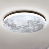 Nordic Minimalist Moon-Round LED Flush-Mount Ceiling Light with PVC Diffuser