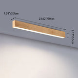 Sleek Modern Minimalist Wood-Grain Aluminum LED Flush-Mount Ceiling Light