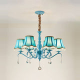 Elegant Modern Cone Iron Crystal Fabric Chandelier – 5/6/8-Light Options