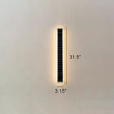 Sleek Minimalist Outdoor Solar LED Rectangular Strip Wall Sconce Lamp - Waterproof Patio Lighting