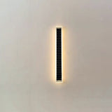 Sleek Minimalist Outdoor Solar LED Rectangular Strip Wall Sconce Lamp - Waterproof Patio Lighting