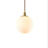 Nordic Minimalist White Orb 1-Light Pendant Lamp