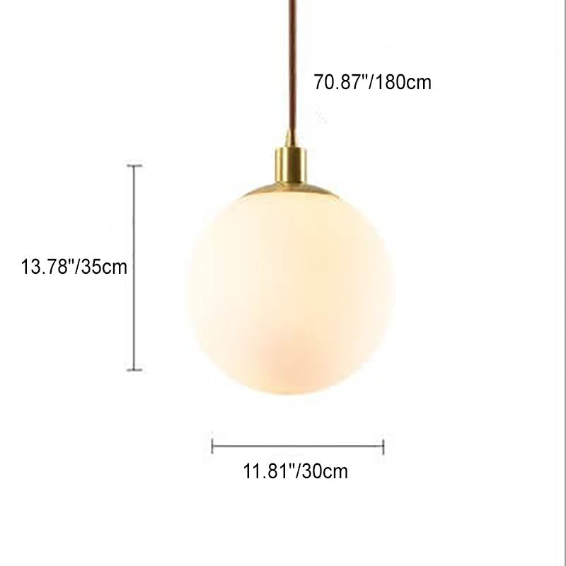Nordic Minimalist White Orb 1-Light Pendant Lamp