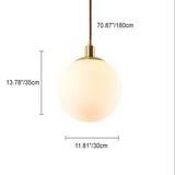 Nordic Minimalist White Orb 1-Light Pendant Lamp