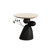 Contemporary Resin End Table with Round Elliptical Branch Slab – Modern Bedroom Accent