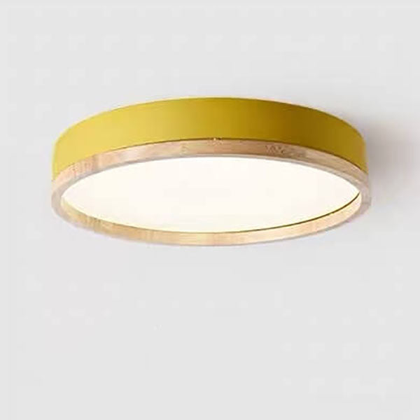 Elegant Macaron-Style Round Acrylic LED Flush-Mount Ceiling Light