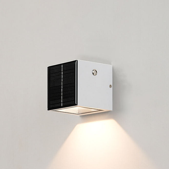 Sleek Black Rectangular Solar LED Outdoor Wall Light — Die-Cast Aluminum
