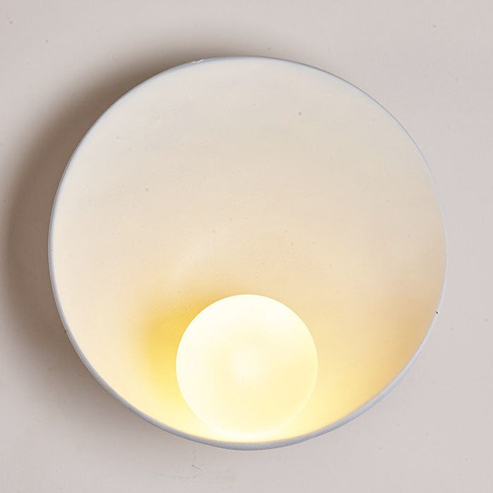 Sleek Modern Round Iron and Resin 1-Light Wall Sconce Lamp